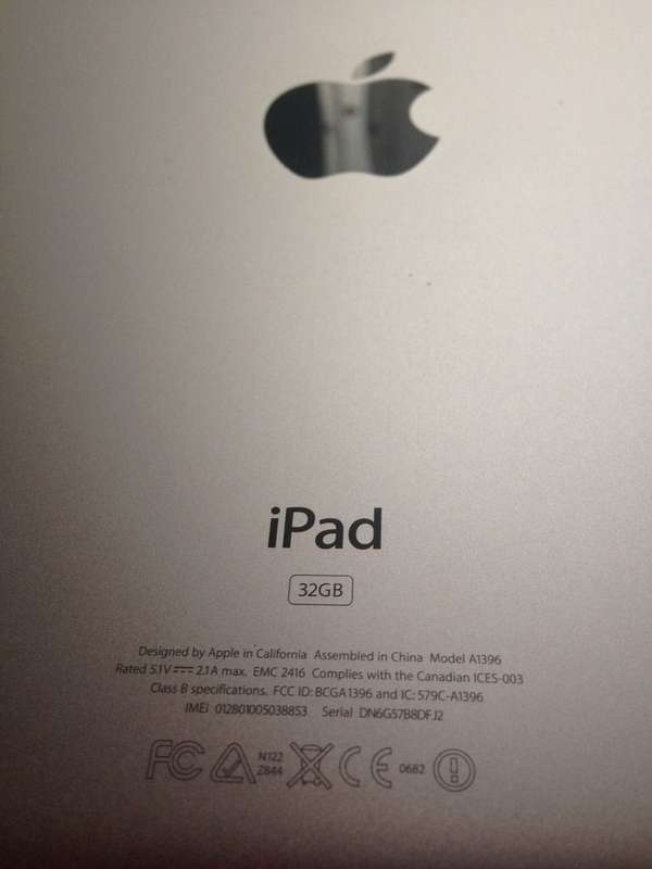 Apple iPad 2 Model A1396 32GB