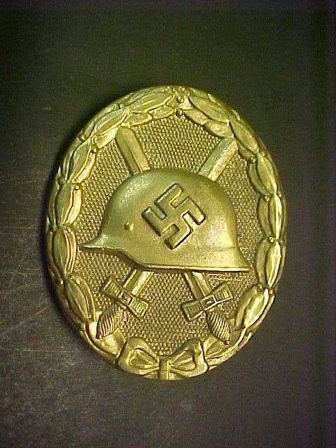 GOLD WOUND Badge RARE w DOUBLE MAKER MARKS! R10 NO RESERVE!