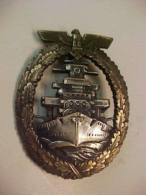 WWII German Kriegsmarine HIGH SEAS FLEET BADGE RS&S