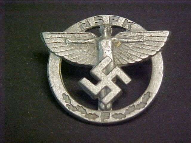 WWII Nazi German NSFK Badge R10 NO RESERVE!