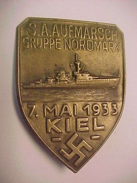WWII German SA Badge KIEL 1933 R10 NO RESERVE!