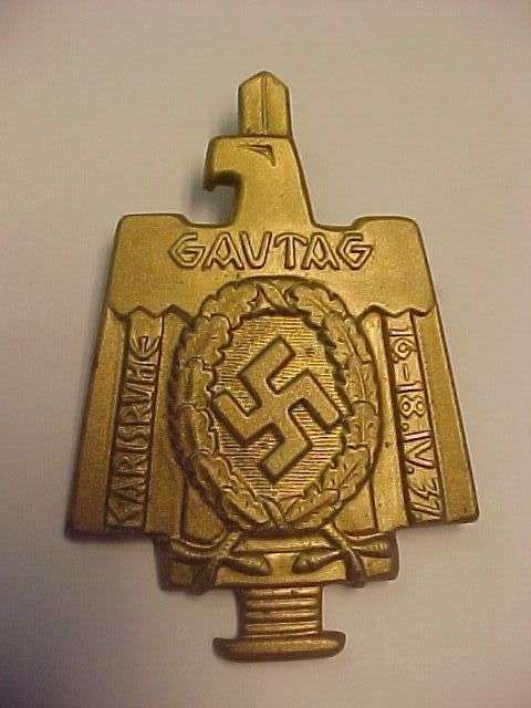WWII German Gautag Badge 1937 R10 NO RESERVE!