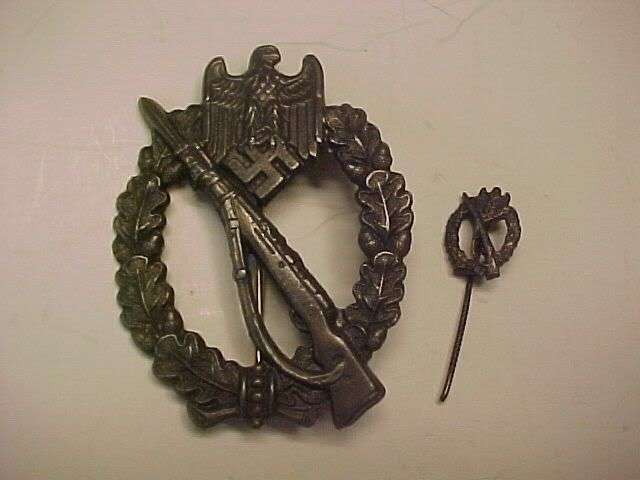 WWII Nazi German IAB INFANTRY ASSAULT BADGE & STICKPIN