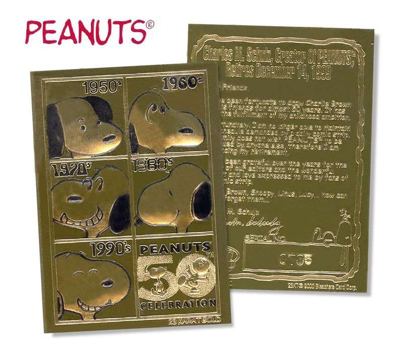 SNOOPY Officially Licensed 23KT GOLD CARD