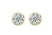 9K Gold Cubic Zirconia Bezel Earrings