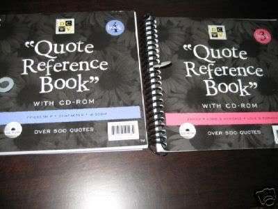 DCWV QUOTE REFERENCE BOOKS!!! BOOK 3 & 4 WITH CD ROM