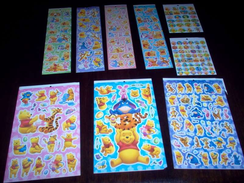 WINNIE THE POOH STICKERS - 9 SHEETS