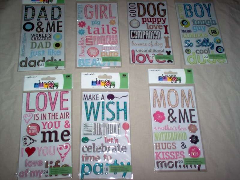 7 packages of phrase cafe epoxy stickers