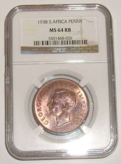 Very Scarce - 1938 Penny NGC MS64RB !!!