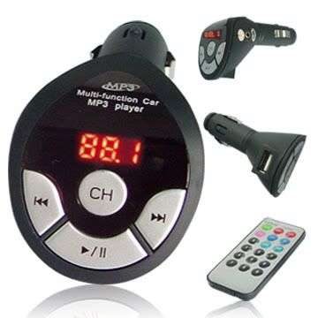 NEW! WIRELESS >200 CHANNEL !!CAR MP3 FM MODULATOR via USB & AUX IN  such as CD, MD, IPOD, DVD player