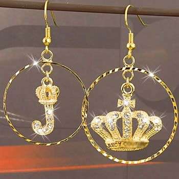 JE037 Crystal Rhinestone Gold Plated Juicy Crown Earring Best Christmas Gifts