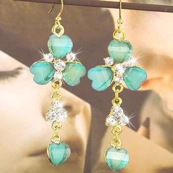 JE040 Crystal Rhinestone Gold Plated Earring Best Christmas Gifts