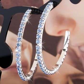 JE043 Crystal Rhinestone Silver Plated Earring Best Christmas Gifts