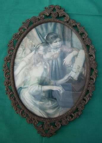 Domed Oval Wall Hanging Piano Scene