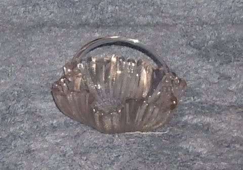 Small Vintage Glass Basket  - ornament