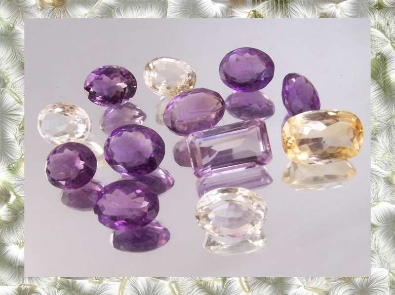 90cts Brazil Amethyst & Citrine Gemstone Wholesale Lot - Assorted Shapes & Sizes