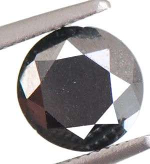 1.80ct Round Brilliant Cut Natural India Black Diamond with IGI, GIA Accredited Laboratory Cert