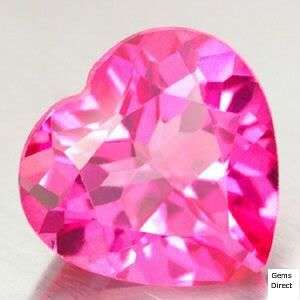 RARE 6mm HEART-FACET NATURAL PINK TOPAZ GEMSTONE