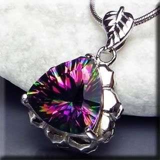 SUPERB!!! MYSTIC TOPAZ 925 Sterling Silver PENDANT - 100% Natural Earth mined