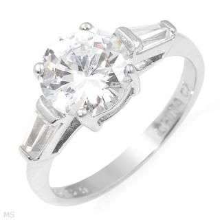 Wonderful Ring With 4.25ctw Diamond Simulates in 925 Sterling silver- Size 6