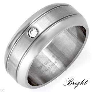 BRIGHT Elegant and Beautiful Gents Ring With Simulated Diamond Well Made in Stainless steel