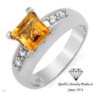 Attractive Ring With 1.80ctw Precious Stones - Genuine Citrine and Topazes Well Made in 925 Sterling