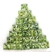 DAZZLING 28PCS GREEN PRINCESS CUT SAPPHIRES 1.91CTS  - No Reserve!