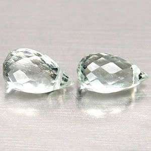 SPECTACULAR Briolette Pair Blue Green Aquamarine Gemstones - Birthstone for March