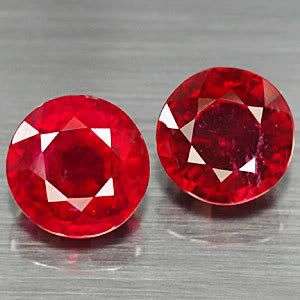 3.10ct.Matched Pair Top Blood Red Natural Ruby Nice! - 100% Money back guarantee!!