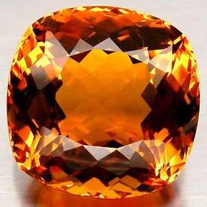 15.25ct. WONDERFUL! Cushion Top Golden Yellow Citrine Gemstone - 100% Honest Listings!
