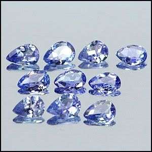 WOW!! 2.60 Cts Violet Tanzanite Pear 5x4mm 10 Piece Lot . No Reserve! Top class!