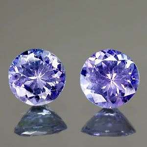 Stunning 0.80 cts Pair EYE CATCHING MARVELOUS BLUE TANZANITES-  4.5MM. No Reserve! Top class!