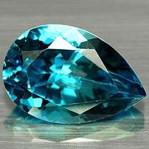 3.77 CT.TOP LUSTER Pear Natural Best London Blue Topaz AAA Gemstone - 100% Money back guarantee!!