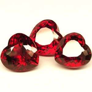 FLAWLESS!! *39.60ct 3pcs GLOWING HEART FACET AAA TOP RED TOPAZ LOT*