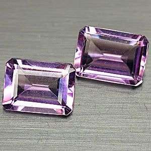 1.70ct.Matched Pair Emerald Top Purple Amethyst Uruguay Gemstones - Birthstone for February!