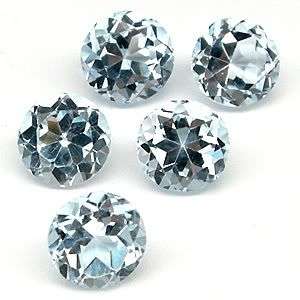 5 Pcs 2.25 CT. ATTRACTIVE! Round Swiss Blue Topaz Gemstones - 100% Money back guarantee!!