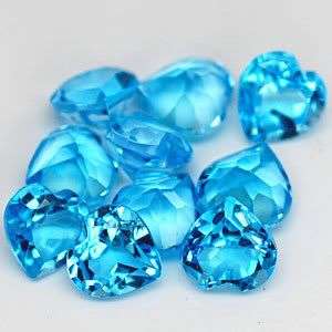 1.55ct.AAA Bright Top Heart Shape Sky Blue Topaz SET  - 100% Money back guarantee!!