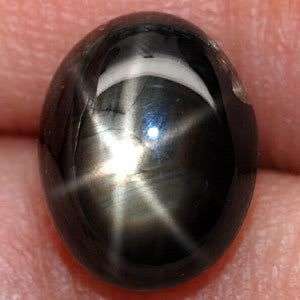 2.70ct.WONDERFUL! Oval Cab 6 Rays Star Black Sapphire   - 100% natural Earth Mined Gems
