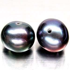 STUNNING! 4.50 CT. AAA+ Tahitain Black Pearl Lot - 2 x Pearles
