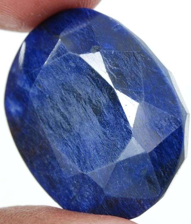 62.30cts Oval Cut Indian Blue Sapphire Gemstone - 100% Natural Sapphire Corundum