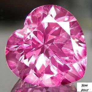 RARE 8mm HEART-FACET PINK BRAZILIAN TOPAZ GEMSTONE