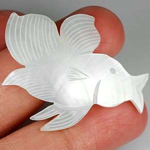 STUNNING 8.27 CT. Natural Pearl Fish Carving White HANDMADE  - No Reserve!