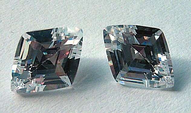 Pair of 1,5 Cts Diamond Shape Russian Lab created diamond simulate - FLAWLESS!!!