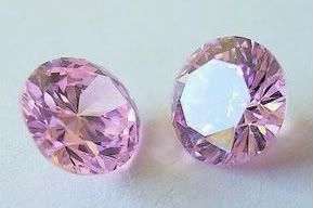 2 LAB CREATED RUSSIAN PINK DIAMONDS 6MM - FINEST LAB CREATED DIAMOND