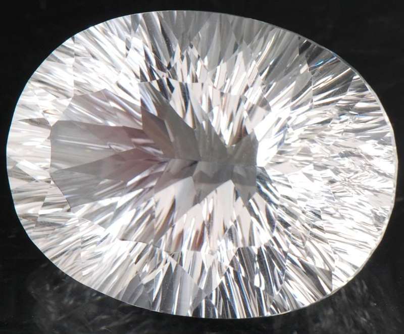 73.70cts Concave-Laser Cut Rare White Crystal Quartz Gemstone - Huge & Rare