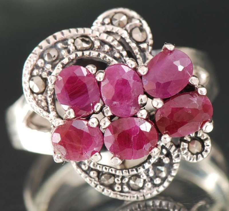 R4000 Natural Untreated Madagascar Ruby 925 Sterling Silver Ring