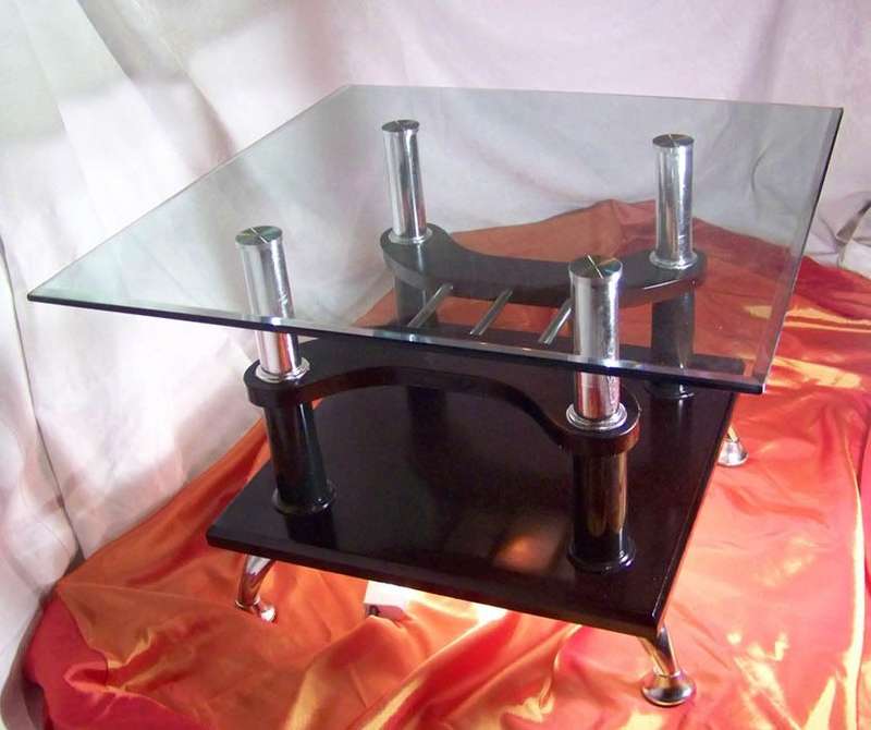 NEW Glass Coffee Cocktail Modern Unique Retro Table