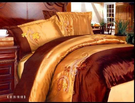 bid4this _SATIN_ 6pc gorgeous Queen size embroidered duvet set