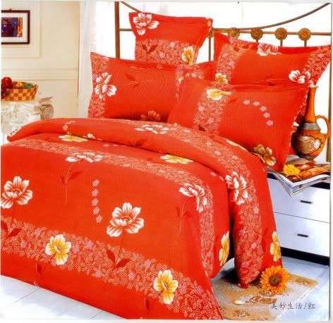 Red Floral 6 Pc Duvet set