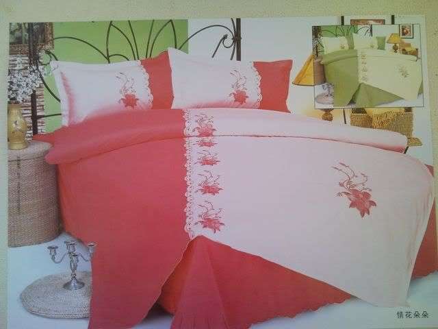 RED Embroidered 6 Pc Duvet Sets
